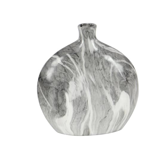 13" Marble Stoneware Contemporary Vase Set